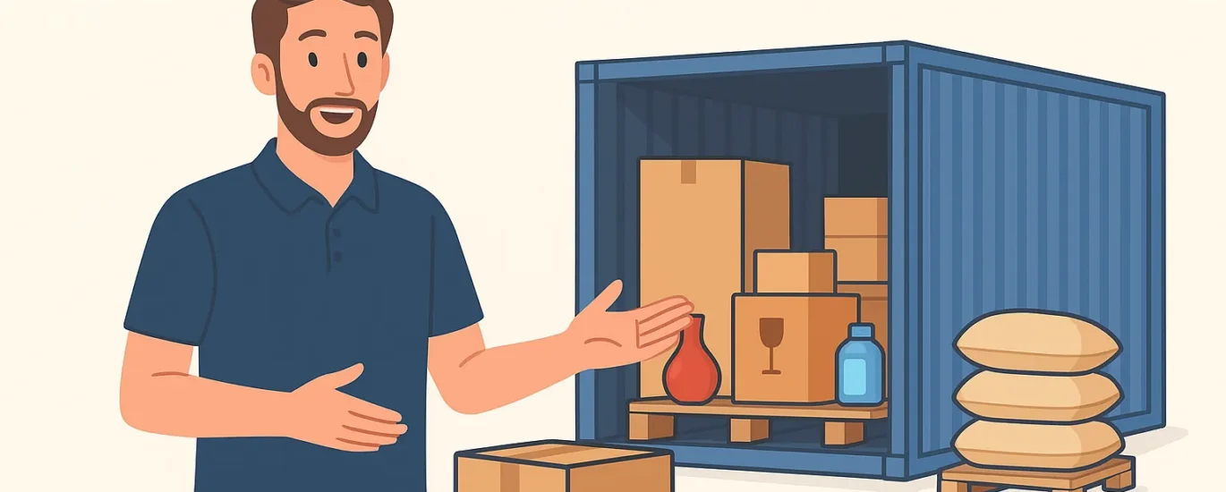 ilustrasi packing kontainer